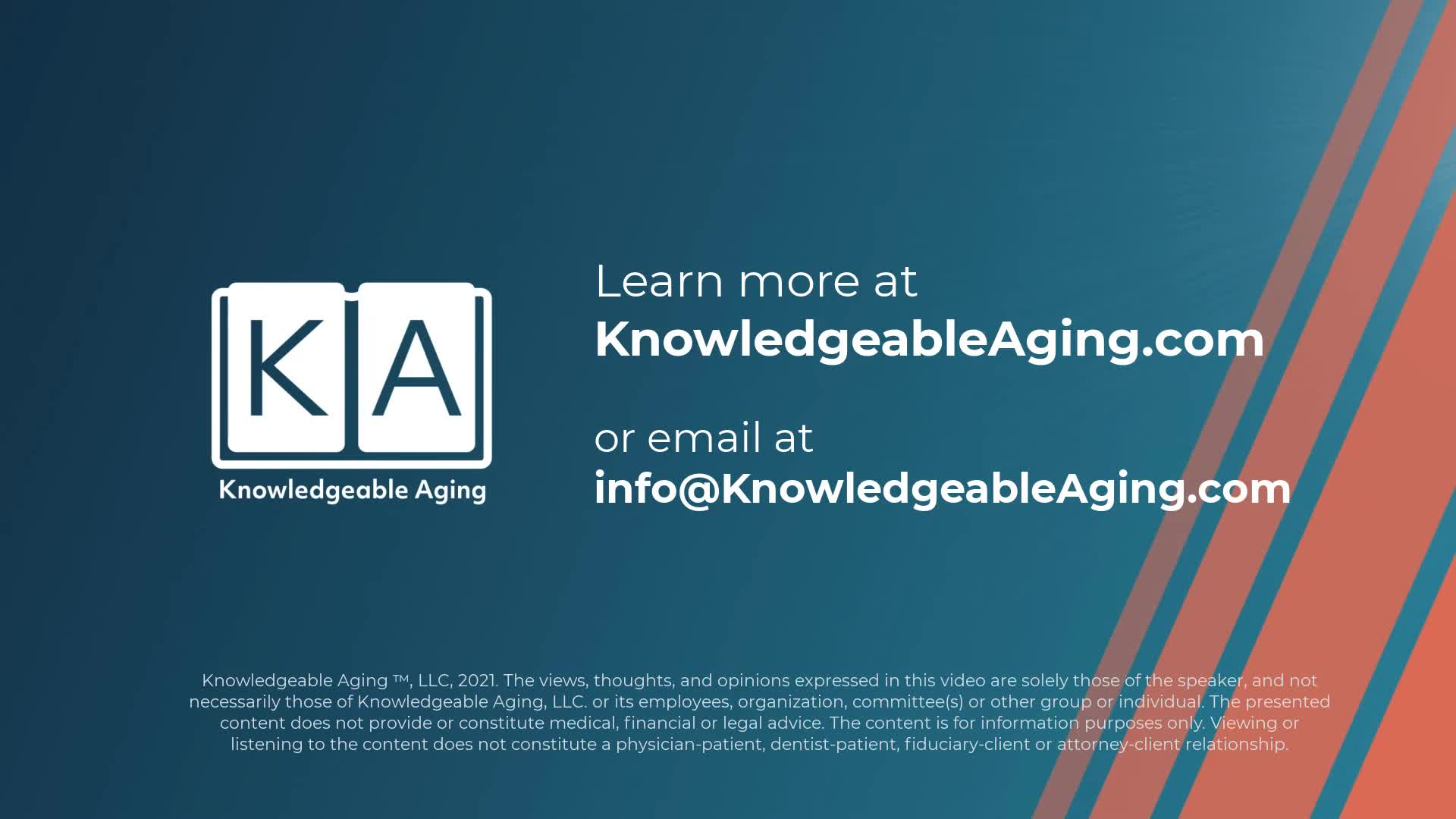 Knowledgeable Aging